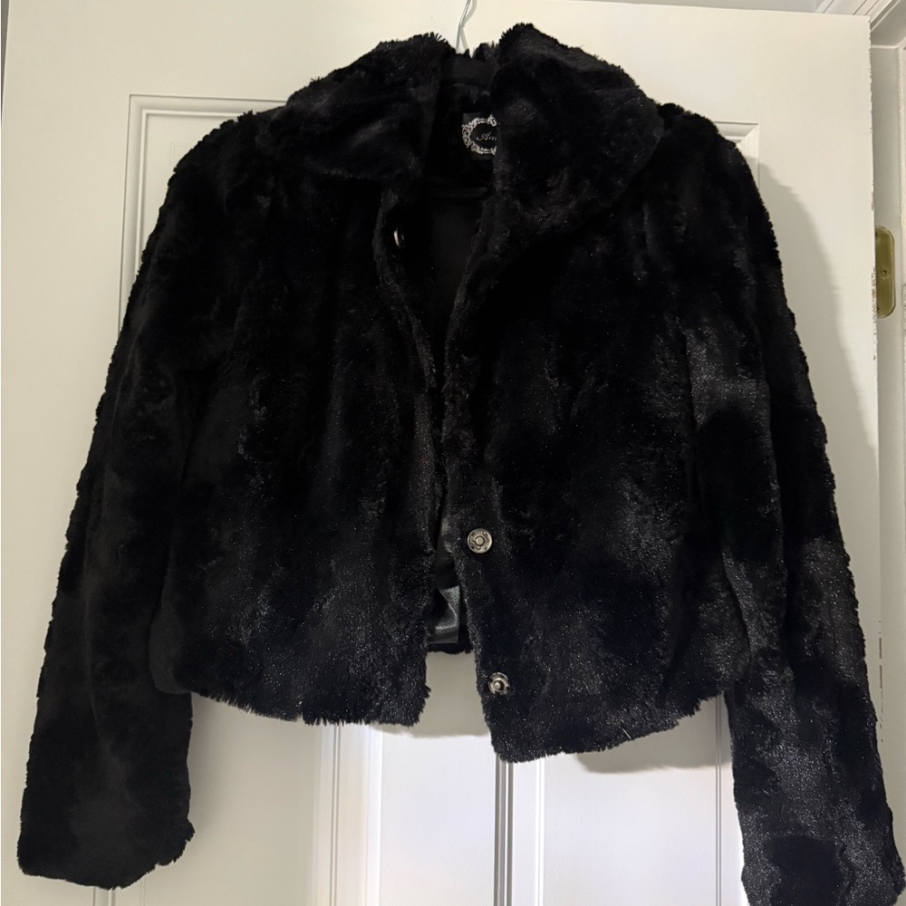 Ambiance Black Faux Fur Jacket